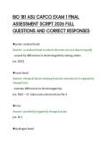 BIO 181 ASU CAPCO EXAM 1 FINAL&NewLine;ASSESSMENT SCRIPT 2026 FULL&NewLine;QUESTIONS AND CORRECT RESPONSES&NewLine;