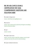 BIO 181 ASU CAPCO EXAM 2&NewLine;CERTIFICATION TEST 2026&NewLine;COMPREHENSIVE QUESTIONS AND&NewLine;SOLUTION GUIDE&NewLine;