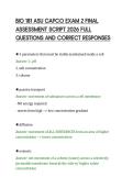 BIO 181 ASU CAPCO EXAM 2 FINAL&NewLine;ASSESSMENT SCRIPT 2026 FULL&NewLine;QUESTIONS AND CORRECT RESPONSES&NewLine;