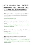 BIO 181 ASU CAPCO EXAM 2 PRACTICE&NewLine;ASSESSMENT 2026 COMPLETE SOLVED&NewLine;QUESTIONS AND MODEL RESPONSES&NewLine;