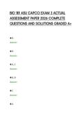 BIO 181 ASU CAPCO EXAM 3 ACTUAL&NewLine;ASSESSMENT PAPER 2026 COMPLETE&NewLine;QUESTIONS AND SOLUTIONS GRADED A&plus;