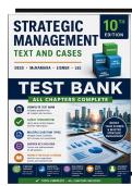 Test Bank for Strategic Management Text and Cases&comma; 10th Edition by Dess&comma; McNamara&comma; Eisner&comma; and Lee&period; All Chapters Complete&period;pdf&NewLine;&NewLine;