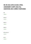 BIO 181 ASU CAPCO EXAM 3 FINAL&NewLine;ASSESSMENT SCRIPT 2026 FULL&NewLine;QUESTIONS AND CORRECT RESPONSES