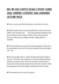 BIO 181 ASU CAPCO EXAM 3 STUDY GUIDE&NewLine;2026 VERIFIED CONTENT AND ANSWERS&NewLine;OUTLINE PACK&NewLine;