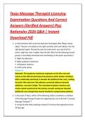 Texas Massage Therapist Licensing &NewLine;Examination Questions And Correct &NewLine;Answers &lpar;Verified Answers&rpar; Plus &NewLine;Rationales 2026 Q&A &vert; Instant &NewLine;Download Pdf 