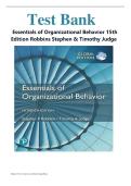 Test Bank for Essentials of Organizational Behavior 15th Edition by Stephen Robbins &Timothy Judge &vert; Complete Guide A&plus; &vert; Latest
