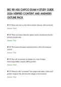 BIO 181 ASU CAPCO EXAM 4 STUDY GUIDE&NewLine;2026 VERIFIED CONTENT AND ANSWERS&NewLine;OUTLINE PACK
