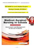 TEST BANK Lewis's Medical Surgical Nursing in Canada&comma; 4th Edition by Jane Tyerman&comma; Shelley Cobbett Chapters 1 - 72 Complete&NewLine;