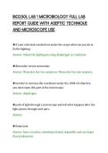 BIO250L LAB 1 MICROBIOLOGY FULL LAB&NewLine;REPORT GUIDE WITH ASEPTIC TECHNIQUE&NewLine;AND MICROSCOPE USE&NewLine;