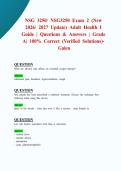 NSG 3250&sol; NSG3250 Exam 2 &lpar;New 2026&sol; 2027 Update&rpar; Adult Health I Guide &vert; Questions & Answers &vert; Grade A&vert; 100&percnt; Correct &lpar;Verified Solutions&rpar;- Galen