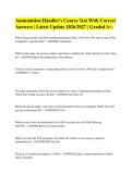 Ammunition Handler's Course Test With Correct&NewLine;Answers &vert; Latest Update 2026&sol;2027 &vert; Graded A&plus;&period;