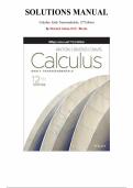 Solutions Manual for Calculus&colon; Early Transcendentals&comma; 12th Edition by Howard Anton&comma; Irl C&period; Bivens&comma; Chapter 1-15 &vert; All Chapters