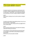 USPS 476 Exam Questions And Correct Answers&NewLine;&vert; Latest Update 2026&sol;2027 &vert; Graded A&plus;&period;