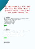 NSG 3250&sol; NSG3250 Exam 3 &lpar;New 2026&sol; 2027 Update&rpar; Adult Health I Review &vert; Questions & Answers &vert; Grade A&vert; 100&percnt; Correct &lpar;Verified Solutions&rpar;- Galen