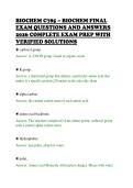BIOCHEM C785 &ndash; BIOCHEM FINAL&NewLine;EXAM QUESTIONS AND ANSWERS&NewLine;2026 COMPLETE EXAM PREP WITH&NewLine;VERIFIED SOLUTIONS