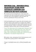BIOCHEM C785 &ndash; BIOCHEM FINAL&NewLine;EXAM STUDY GUIDE WITH&NewLine;ACCURATE ANSWERS 2026&NewLine;COMPLETE REVIEW PACKAGE&NewLine;