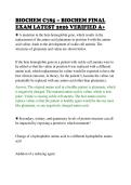 BIOCHEM C785 &ndash; BIOCHEM FINAL&NewLine;EXAM LATEST 2026 VERIFIED A&plus;&NewLine;