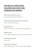 BIOCHEM ACS CERTIFICATION&NewLine;EVALUATION 2026 STUDY GUIDE&NewLine;QUESTIONS AND ANSWERS&NewLine;
