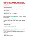 NURS-2528 &lpar;MIDTERM&rpar; Latest Update 2026 &lpar;Questions and Answers-Verified solutions&rpar;