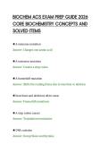 BIOCHEM ACS EXAM PREP GUIDE 2026&NewLine;CORE BIOCHEMISTRY CONCEPTS AND&NewLine;SOLVED ITEMS