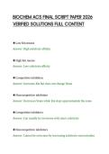 BIOCHEM ACS FINAL SCRIPT PAPER 2026&NewLine;VERIFIED SOLUTIONS FULL CONTENT&NewLine;