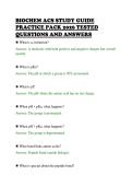 BIOCHEM ACS STUDY GUIDE&NewLine;PRACTICE PACK 2026 TESTED&NewLine;QUESTIONS AND ANSWERS&NewLine;