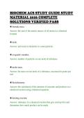 BIOCHEM ACS STUDY GUIDE STUDY&NewLine;MATERIAL 2026 COMPLETE&NewLine;SOLUTIONS VERIFIED PASS&NewLine;