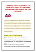 ILTS 206 Early Childhood Education Actual Exam&NewLine;Practice &ndash; Actual Multiple-Choice Questions with&NewLine;Detailed Rationales Latest Update This Year &vert; Instant&NewLine;Pdf Download