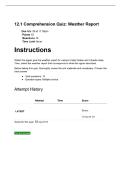 SGNL 2301 ASL 12&period;1 Comprehension Quiz &colon; Weather Report &vert; Questions and Answers &vert; 2026 Update &vert; 100&percnt; Correct&period;