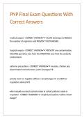 PNP Final Exam Questions With Correct Answers