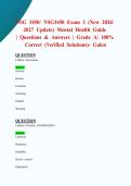 NSG 3450&sol; NSG3450 Exam 3 &lpar;New 2026&sol; 2027 Update&rpar; Mental Health Guide &vert; Questions & Answers &vert; Grade A&vert; 100&percnt; Correct &lpar;Verified Solutions&rpar;- Galen