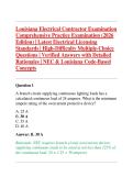 Louisiana Electrical Contractor Examination Comprehensive Practice Examination &lpar;2026 Edition&rpar; &vert; Latest Electrical Licensing Standards &vert; High-Difficulty Multiple-Choice Questions &vert; Verified Answers with Detailed Rationales &vert; NEC & Louisiana Code-Based Conc