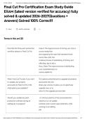 Final Cut Pro Certification Exam Study Guide EXAM &lpar;latest version verified for accuracy&rpar; fully solved & updated 2026-2027&lpar;Questions &plus; Answers&rpar; Solved 100&percnt; Correct&excl;&excl;&NewLine;&NewLine;