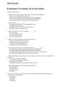 Comprehensive Test Bank For Evolutionary Psychology&colon; The New Science Of The Mind&comma; 6th Edition By David M&period; Buss &vert; &vert; All Chapters &vert; Verified Questions