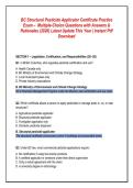 BC Structural Pesticide Applicator Certificate Practice&NewLine;Exam &ndash; Multiple-Choice Questions with Answers &&NewLine;Rationales &lpar;2026&rpar; Latest Update This Year &vert; Instant Pdf&NewLine;Download
