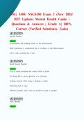 NSG 3450&sol; NSG3450 Exam 2 &lpar;New 2026&sol; 2027 Update&rpar; Mental Health Guide &vert; Questions & Answers &vert; Grade A&vert; 100&percnt; Correct &lpar;Verified Solutions&rpar;- Galen