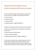 Pediatric Nurse Practitioner Exam Practice Questions With Correct Answers
