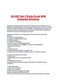 AS 408 Test 3 Study Guide With Complete Solutions