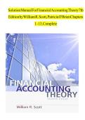 Complete Solution Manual For Financial Accounting Theory&comma; 7th Edition By William R&period; Scott & Patricia O'brien &vert; All Chapters 1&ndash;13 