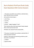 Burns Pediatric Final Exam Study Guide Exam Questions With Correct Answers 