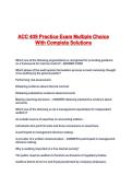 ACC 409 Practice Exam Multiple Choice With Complete Solutions