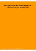 Army Personnel Recovery ARPR 101 Military Training Study Guide Questions and Answers Latest Version 2026&sol;2027 Comprehensive Review