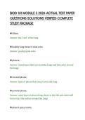 BIOD 151 MODULE 3 2026 ACTUAL TEST PAPER&NewLine;QUESTIONS SOLUTIONS VERIFIED COMPLETE&NewLine;STUDY PACKAGE&NewLine;