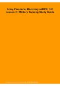 Army Personnel Recovery ARPR 101 Lesson 2 Military Training Study Guide Questions and Answers Latest Version 2026&sol;2027 Comprehensive Review