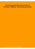 Army Personnel Recovery Code of Conduct Military Training Study Guide Questions and Answers Latest Version 2026&sol;2027 Comprehensive Review