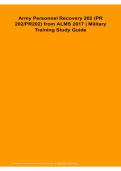 Army Personnel Recovery 202 PR 202 PR202 from ALMS 2017 Military Training Study Guide Questions and Answers Latest Version 2026&sol;2027