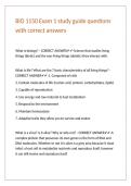 BIO 1150 Exam 1 study guide questions with correct answers