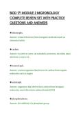 BIOD 171 MODULE 2 MICROBIOLOGY&NewLine;COMPLETE REVIEW SET WITH PRACTICE&NewLine;QUESTIONS AND ANSWERS&NewLine;
