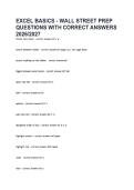 EXCEL BASICS - WALL STREET PREP &NewLine;QUESTIONS WITH CORRECT ANSWERS &NewLine;2026&sol;2027