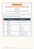 DIFFERENTIATION MASTERCLASS NOTES